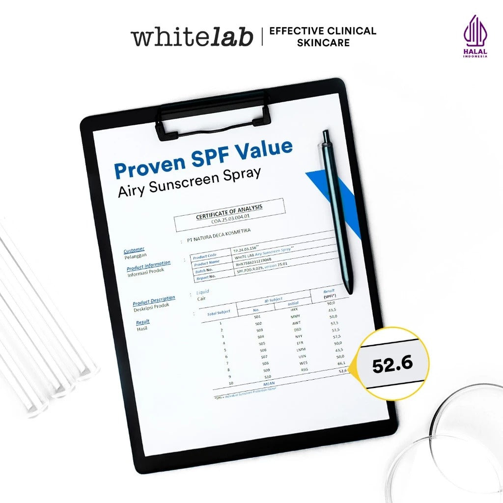 Whitelab Sunscreen Spray SPF 50 PA+++- Ultralight - Sunblock Ringan Anti Komedo Jerawat Pelindung Sinar Matahari UV A UV B