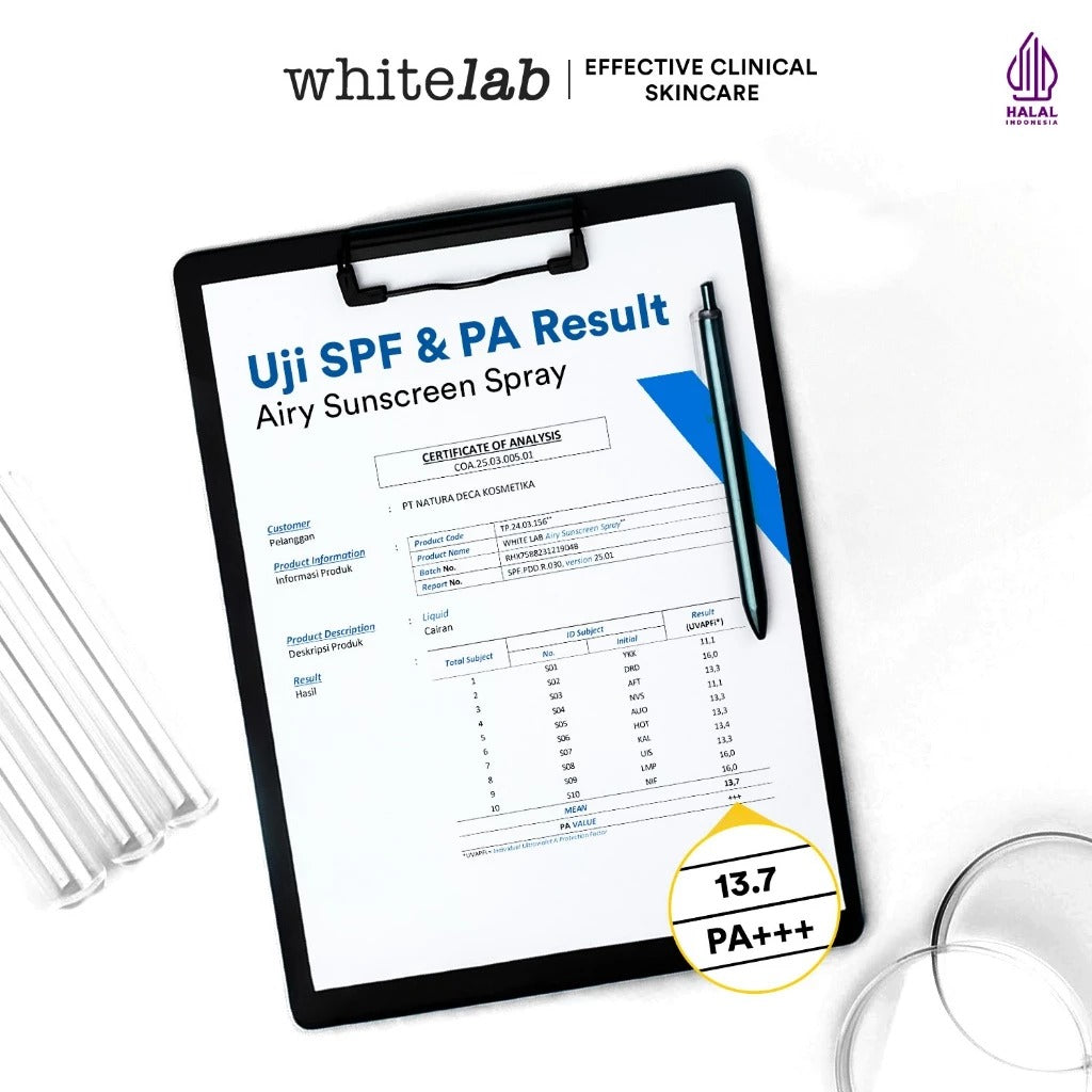 Whitelab Sunscreen Spray SPF 50 PA+++- Ultralight - Sunblock Ringan Anti Komedo Jerawat Pelindung Sinar Matahari UV A UV B