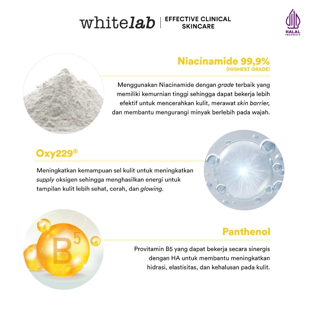 Whitelab Day Cream Brightening - Pelembap Krim Pagi Pencerah Wajah Untuk Kulit Oily N-Dose+ 2.0