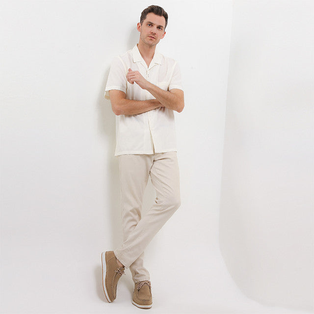 Hush Puppies Pakaian Pria Shirt Josue In Off White