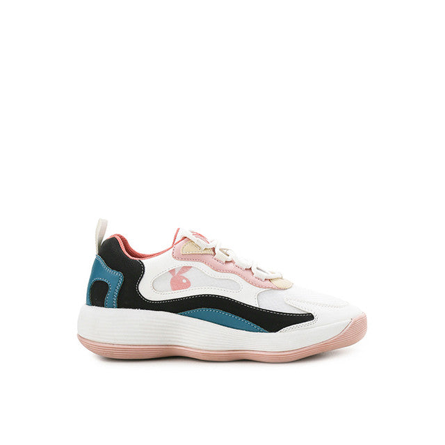 Playboy Shoes Wanita Sneaker Layana In White/Pink