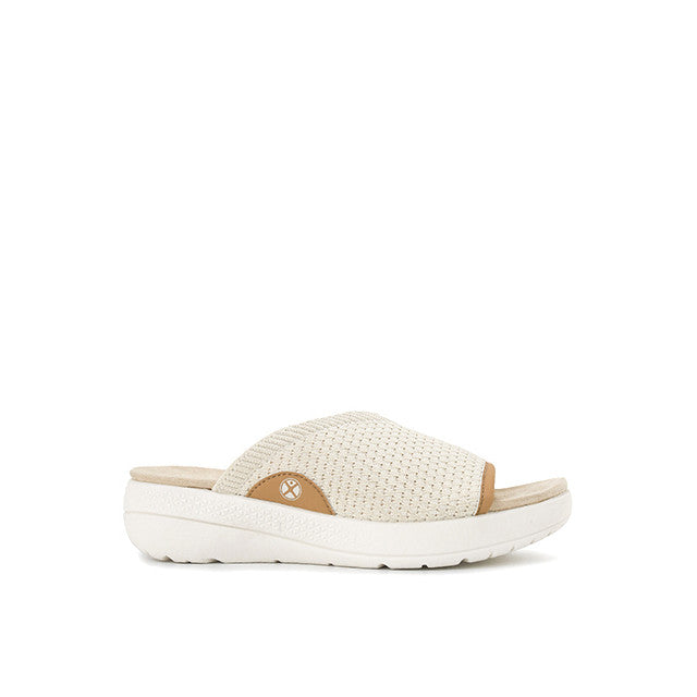 Hush Puppies Sandal Wanita Breathe Knit Slide In Cream