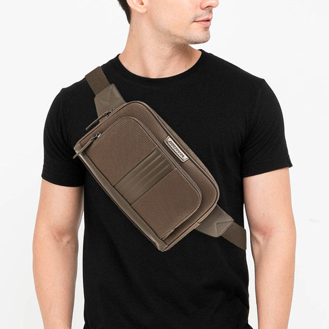 Obermain Tas Pria Baylor Waist Bag In Taupe
