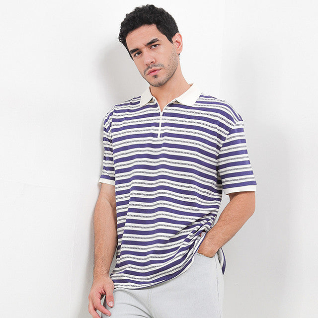 Obermain Pakaian Pria Polo Rope In White