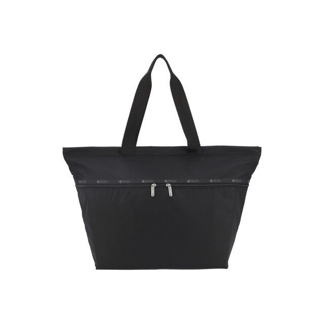 Carlin Zip Top Tote Bag In Recycled Black