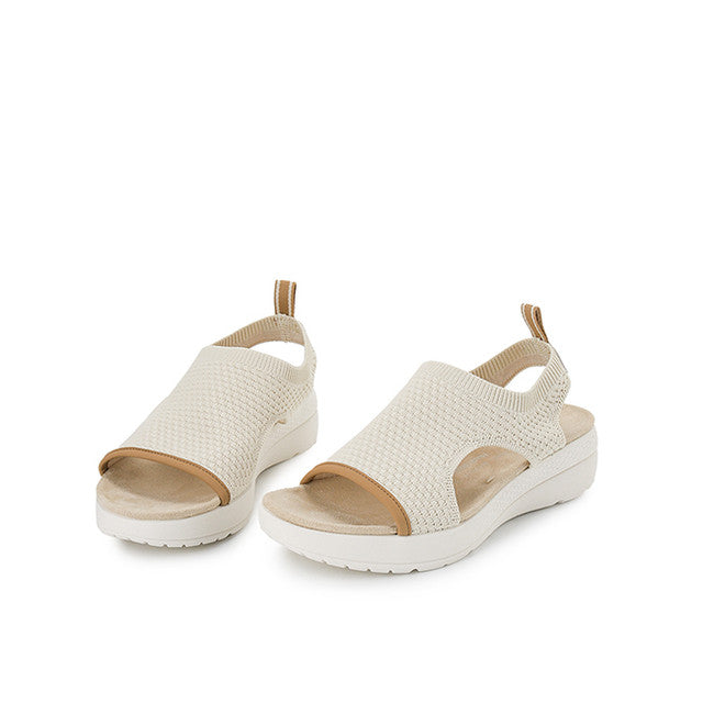 Hush Puppies Wanita Sling Back Breathe Knit Sandal In Cream