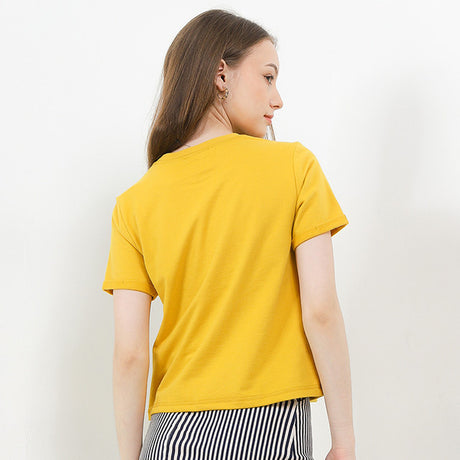 Hush Puppies Pakaian Wanita T Shirt Bsc Glena 2 In Mustard