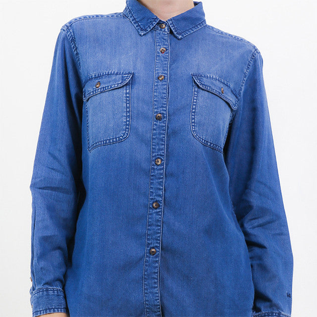 Hush Puppies Pakaian Wanita Denim Animal Fest Slappe In Medium Blue