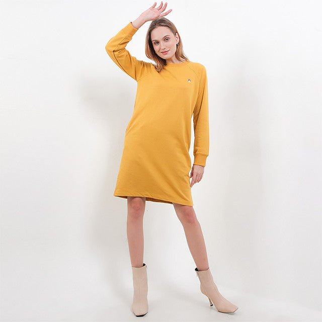 Hush Puppies Pakaian Wanita Dress Bsc Belly In Mustard