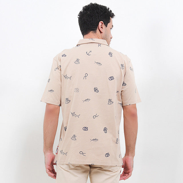 Obermain Pakaian Pria Polo Anchor In Khaki