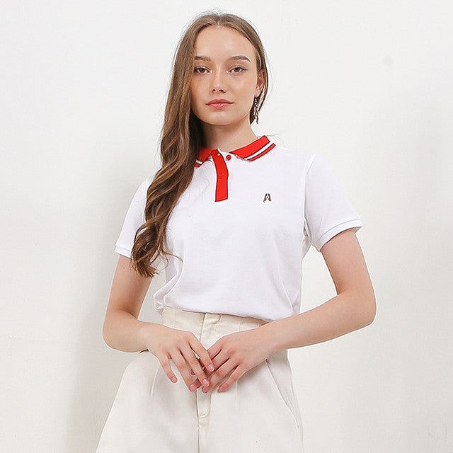 Hush Puppies Pakaian Wanita T shirt Melta Polo In White