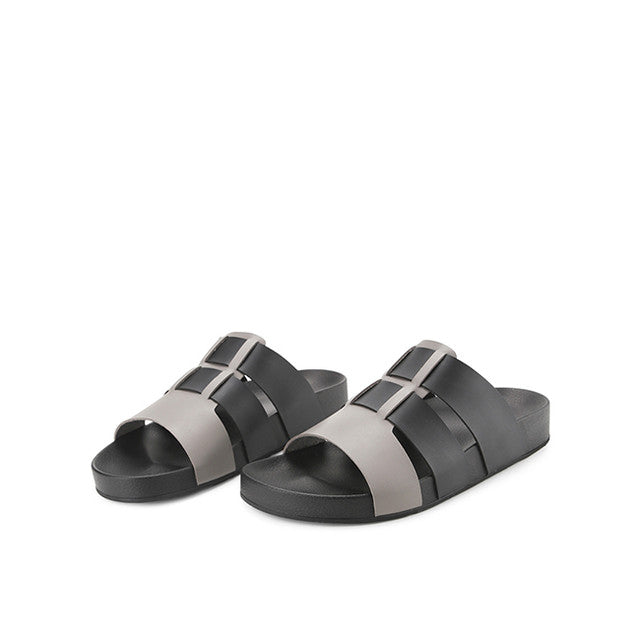 Playboy Sandal Pria Mules Johan Mule In Black/Dark Grey