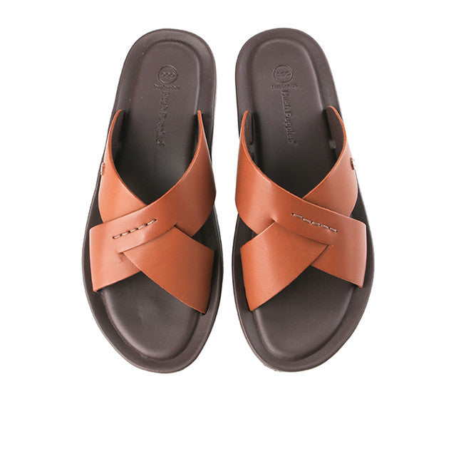 Hush Puppies Sandal Pria Spear Axel Cross In Tan