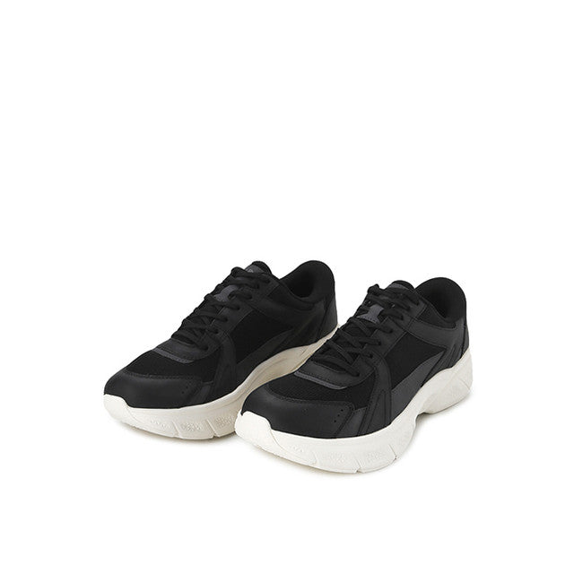 Hush Puppies Sepatu Pria Sneakers Movement Lace Up In Bold Black Leather