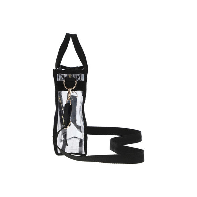 Clear Mini N/S Tote In Clear/ Black