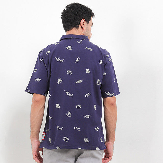 Obermain Pakaian Pria Polo Anchor In Navy