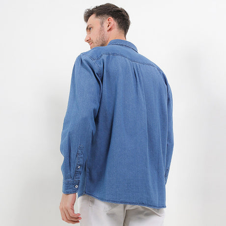 Hush Puppies Pakaian Pria Shirt Windermalt In Light Blue