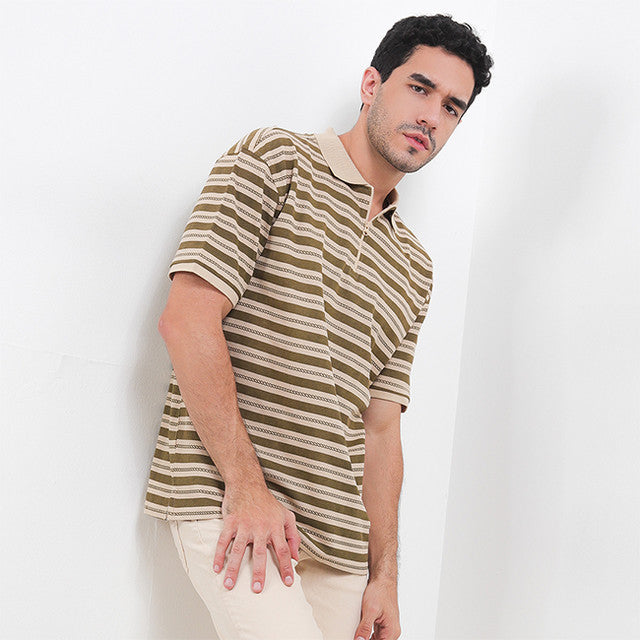 Obermain Pakaian Pria Polo Rope In Khaki