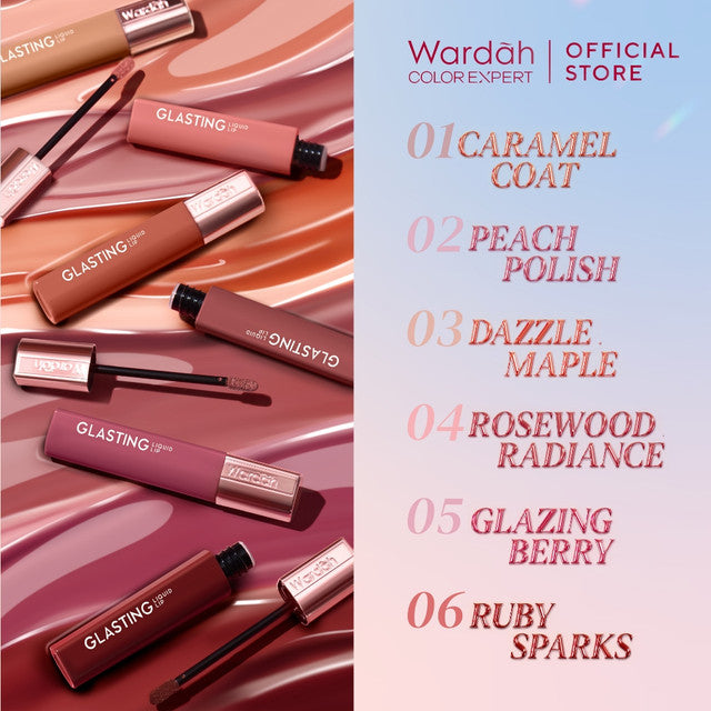 Wardah Glasting Liquid Lip 01 Caramel Coat