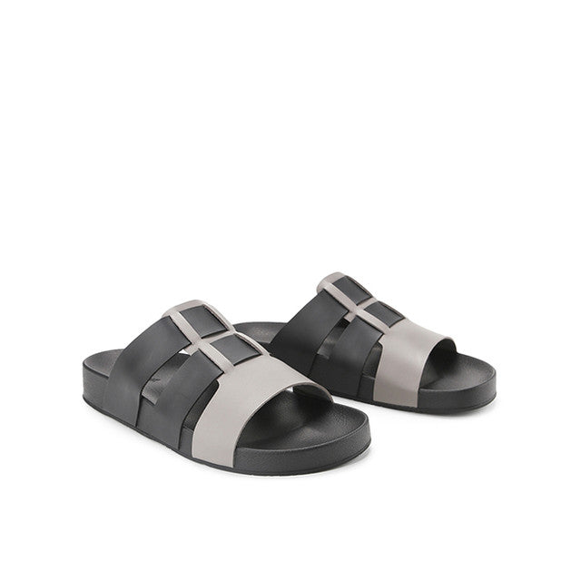 Playboy Sandal Pria Mules Johan Mule In Black/Dark Grey
