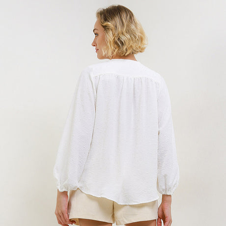 Hush Puppies Pakaian Wanita Blouse Alca In Off White