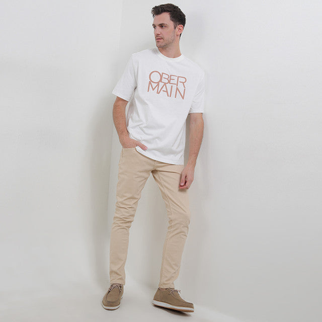 Obermain Pakaian Pria T Shirt Matten In White