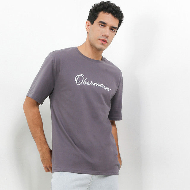 Obermain Pakaian Pria T Shirt Colombus In Dark Gray