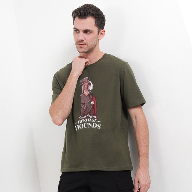 Hush Puppies Pakaian Pria T Shirt Hh Sebastian In Olive