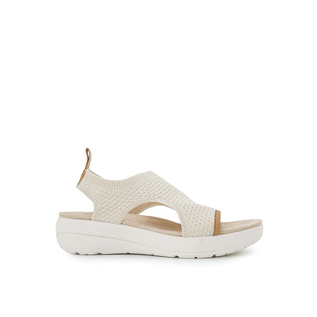 Hush Puppies Wanita Sling Back Breathe Knit Sandal In Cream