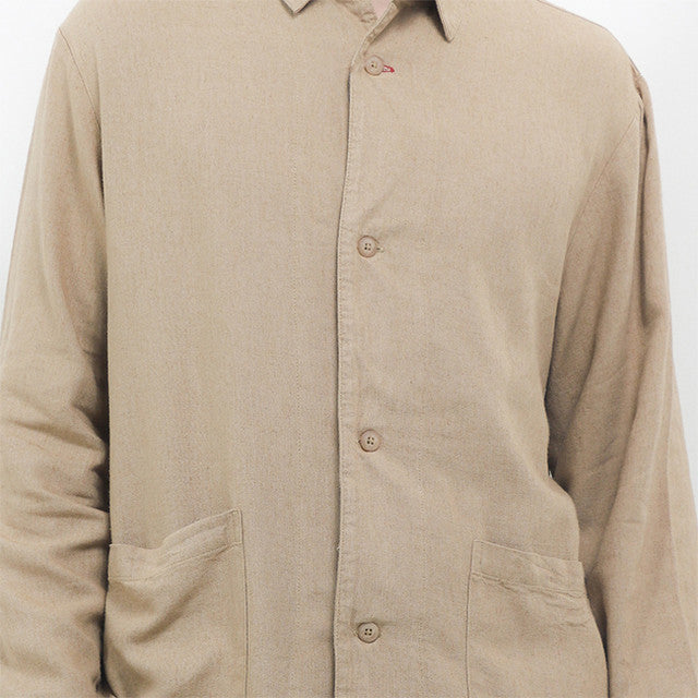 Hush Puppies Pakaian Pria Jackets Linen Kimoto In Khaki