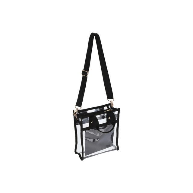Clear Mini N/S Tote In Clear/ Black