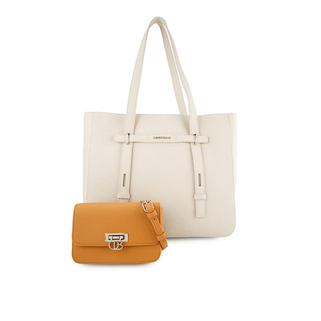 Obermain Tas Wanita Nettie Tote W/ Pouch In Beige/Mustard