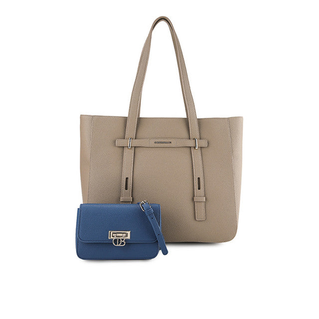 Obermain Tas Wanita Nettie Tote W/ Pouch In Taupe/Blue