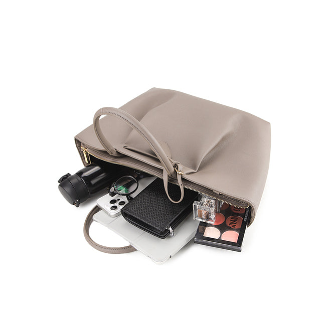 Allie Tote Bag (L) In Taupe