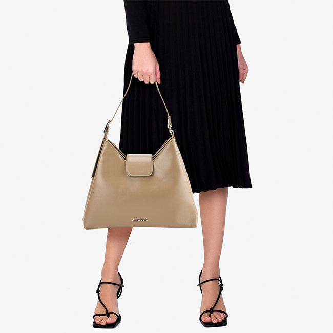 Haisley Top Handle Bag In Dark Taupe