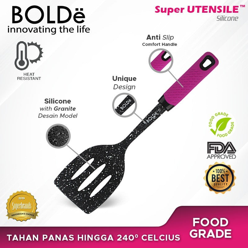BOLDe Super Utensil Silicone Slotted Turner Blackpink