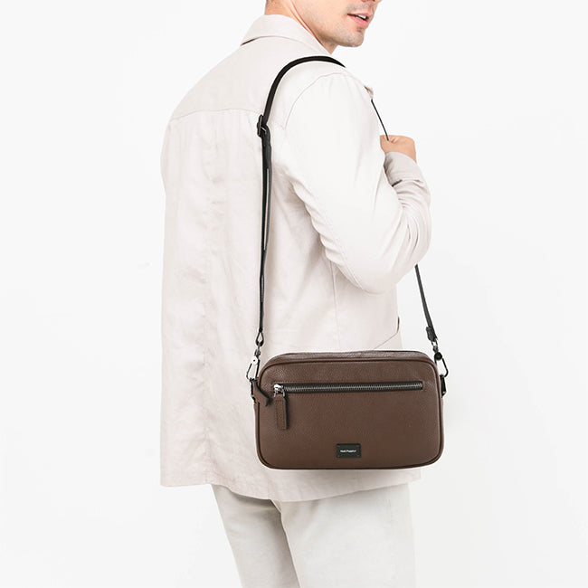 Hush Puppies Tas Pria Fugol Clutch/Messenger Bag In Chocolate