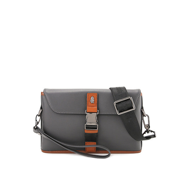 Hush Puppies Tas Pria Pretzel Clutch / Messenger Bag In Grey