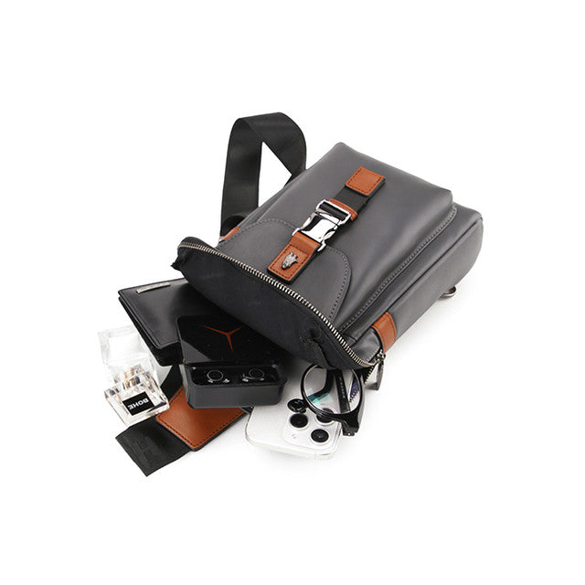 Pretzel Chest Bag In Grey