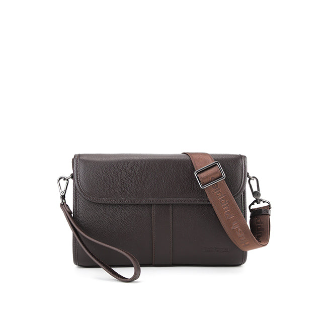 Tad Clutch / Messenger Bag In Dark Brown