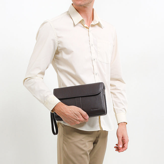 Tad Clutch / Messenger Bag In Dark Brown