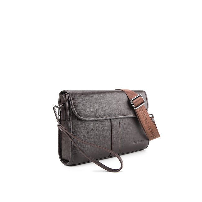 Tad Clutch / Messenger Bag In Dark Brown