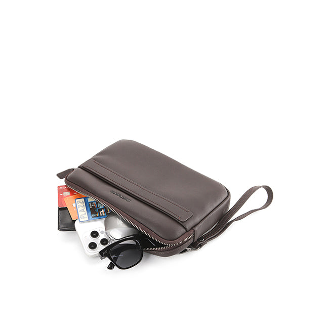 Hush Puppies Men Bags Woody Clutch In Dark Brown