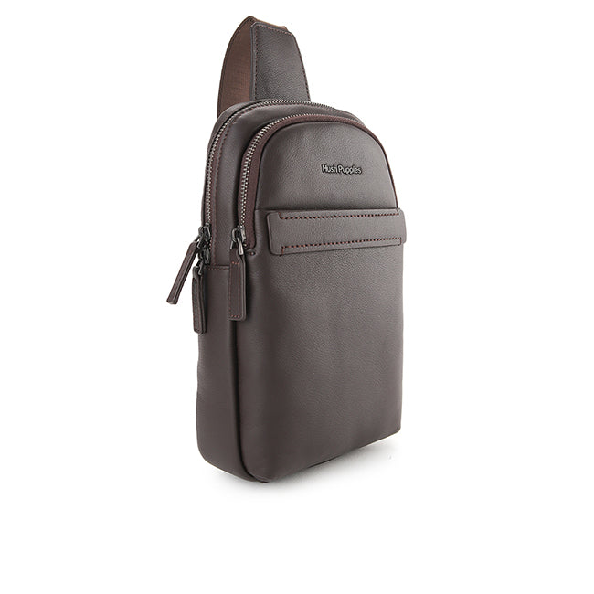 Hush Puppies Men Woody Chest Bag In Dark Brown