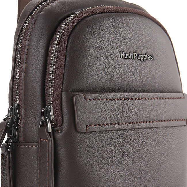 Hush Puppies Men Woody Chest Bag In Dark Brown