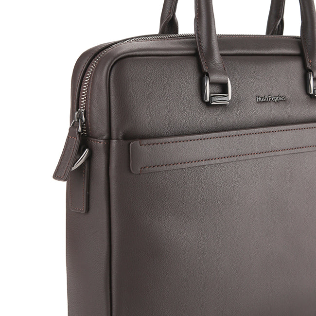 Hush Puppies Men Woody Document Bag In Dark Brown