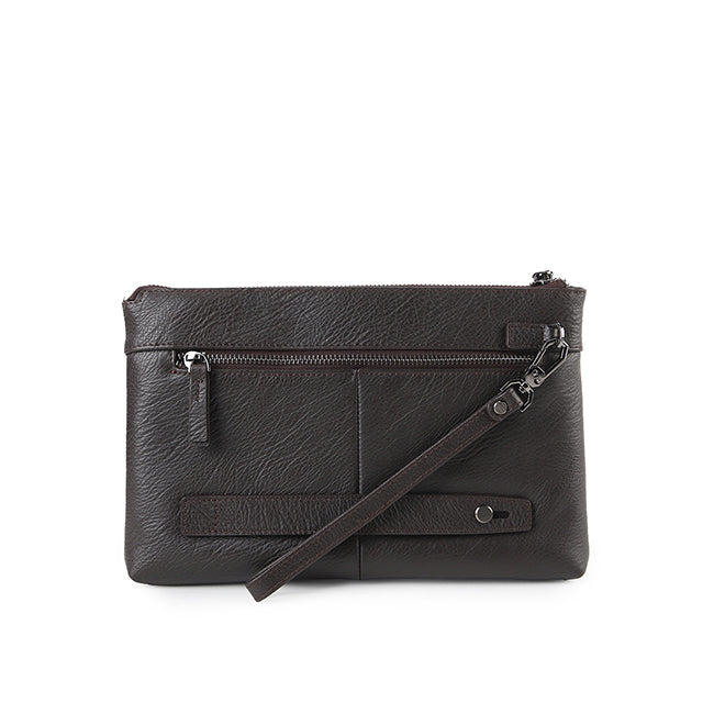 Hush Puppies Men Bags Adam Clutch In Dark Brown