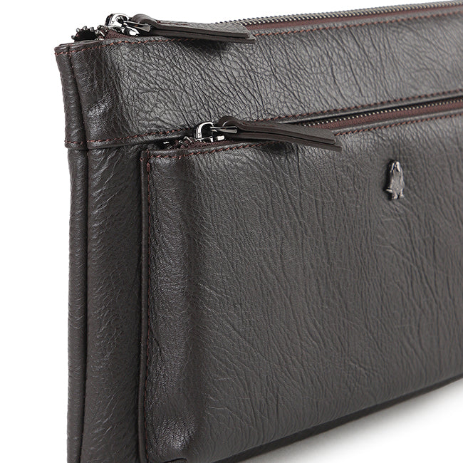 Hush Puppies Men Bags Adam Clutch In Dark Brown
