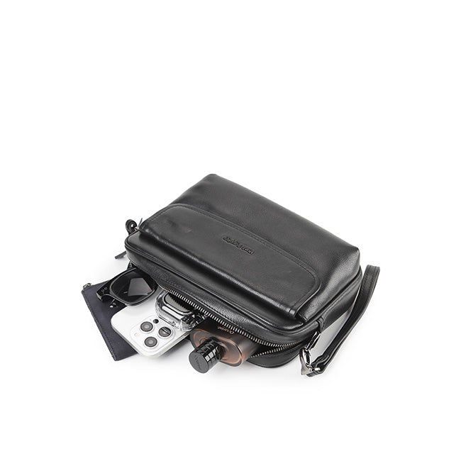 Hush Puppies Men William Smith Clutch / Messenger Bag In Black
