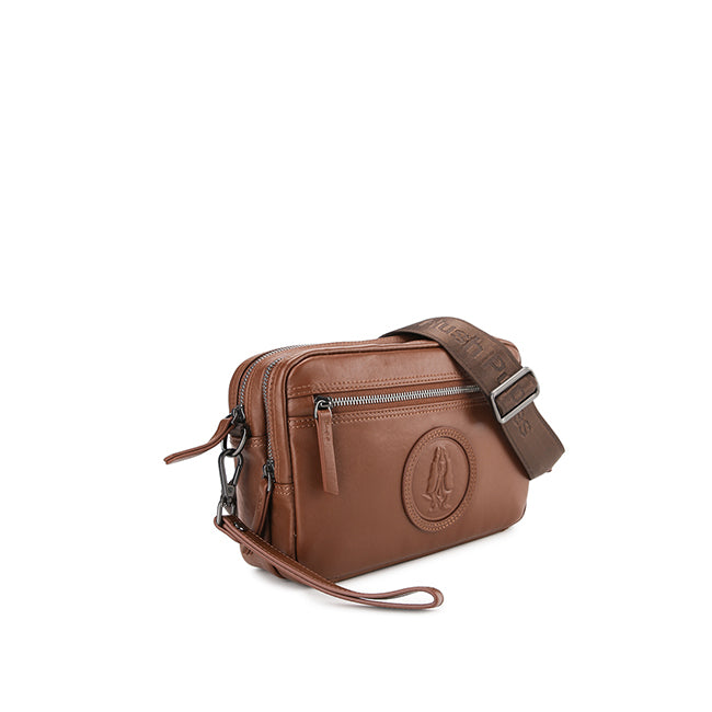 Hush Puppies Tas Pria Hp Vii Clutch / Messenger Bag In Brown